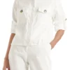 Marc Cain Collections jakke i linen off white NC3162W47 110 1