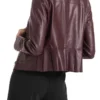 Marc Cain jakke i laederlook aubergine 3