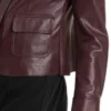 Marc Cain jakke i laederlook aubergine 6