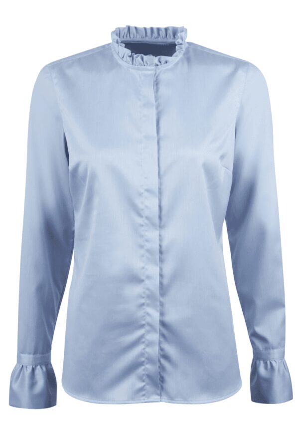 Stenstroems skjorte feminine blaa med flaeser e1634739499983