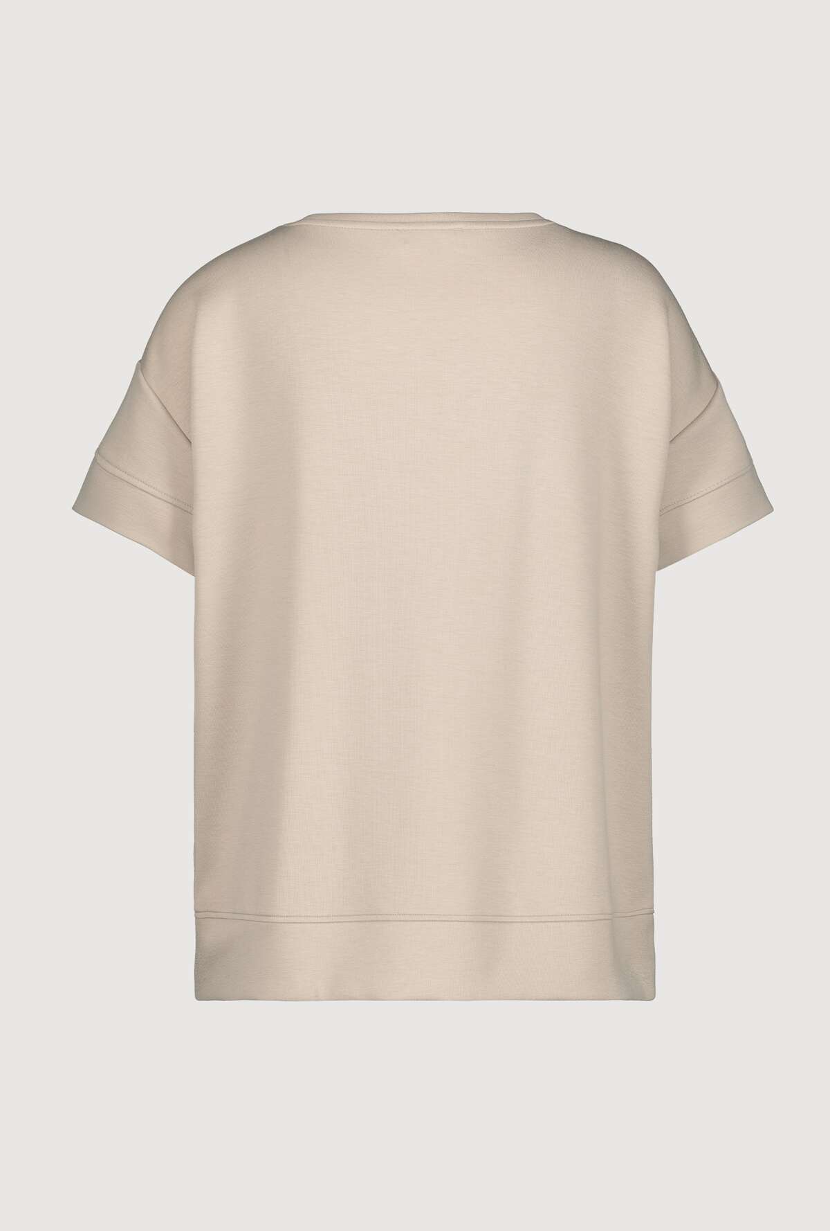Monari T shirt med pailetter og tryk sand 4