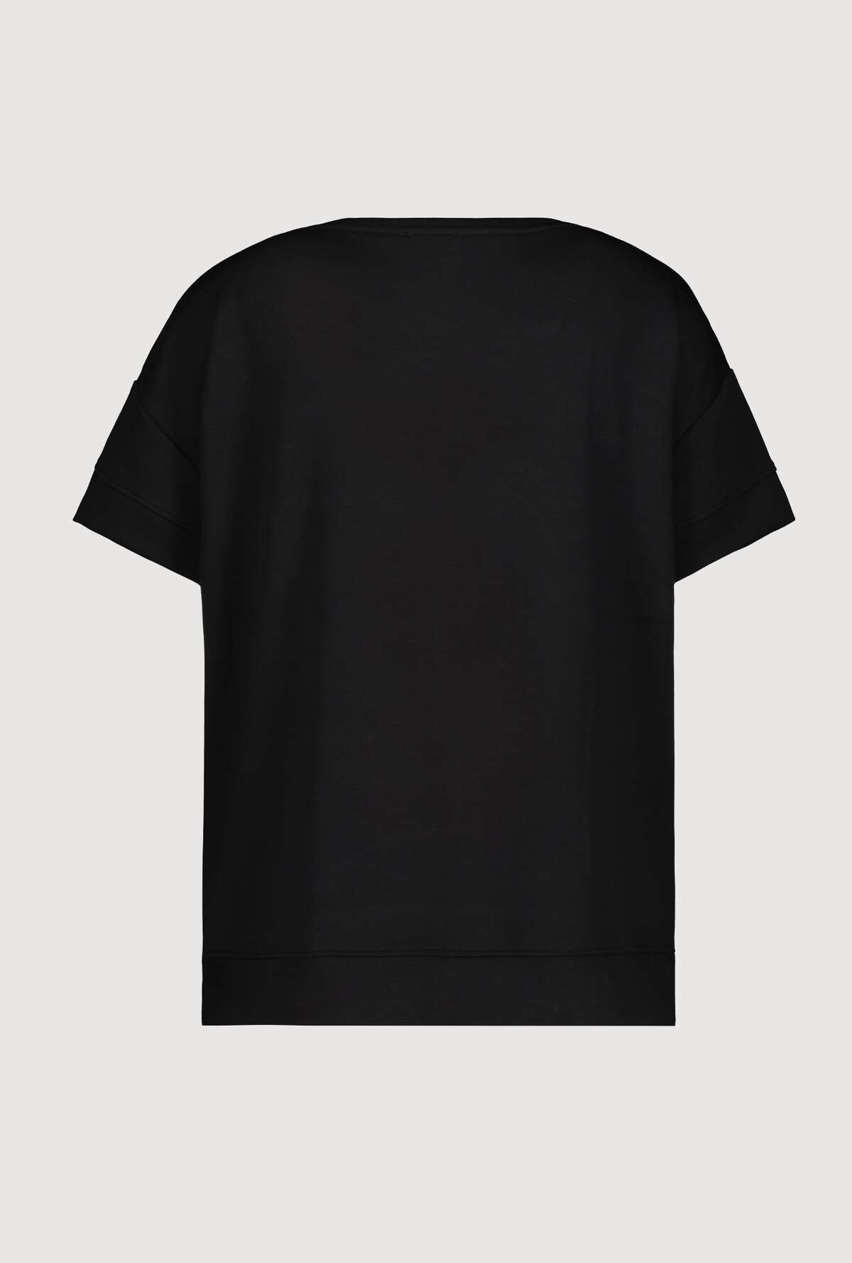 Monari T shirt med pailetter og tryk sort 3