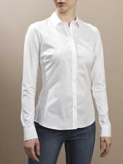 Stenstroems Salma Slim Shirt White Jersey Back