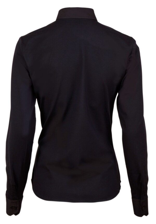 Stenstroems skjorte Salma Slim Shirt With Jersey Back Black 1