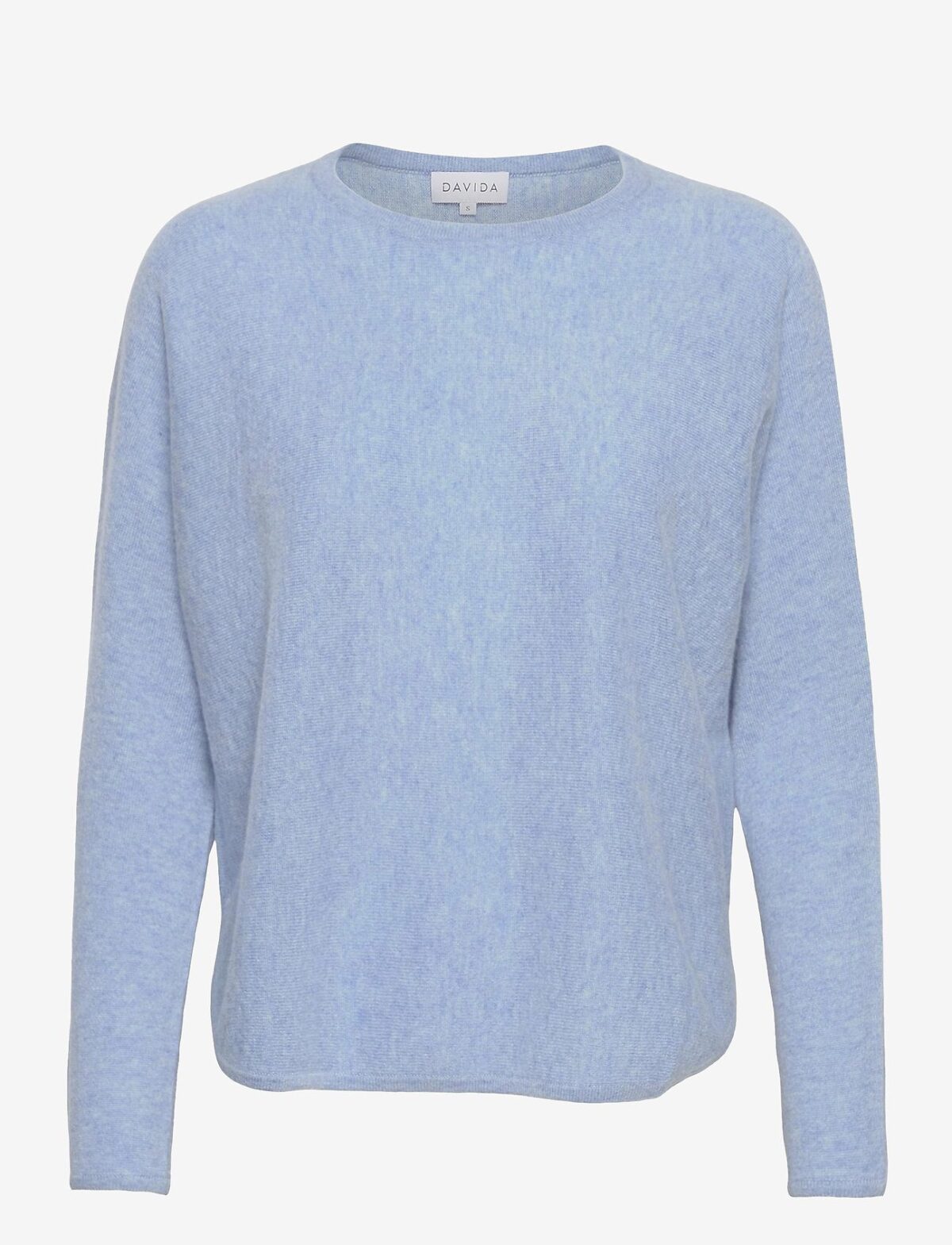 Davida Curved sweater Cashmere Dusty Light Blue 1