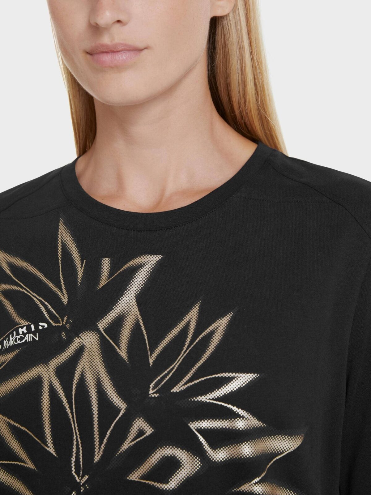 Marc Cain Sports T shirt med palme print i sort 2