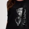 Monari T shirt med sten og tryk i sort 3
