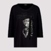 Monari T shirt med sten og tryk i sort 4