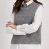 Monari strik vest Grey Melange 3