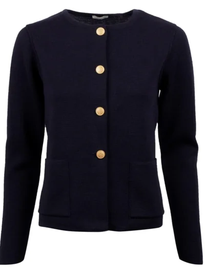 Stenstroems Stina Navy Merino Cardigan