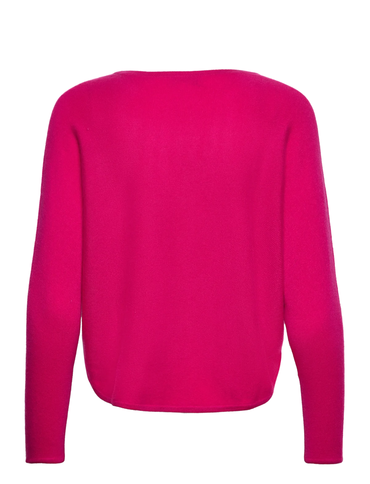 Davida Curved Cashmere sweater i Fuchsia 1