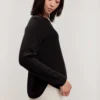 Davida Curved Cashmere sweater i sort