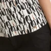 Marc Cain Collections ribbet bomulds T shirt med print 2