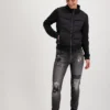 Monari Jakke med jersey aermer sort 3