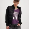 Monari Jakke med jersey aermer sort 4