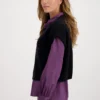 Monari strik vest i sort 2
