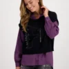 Monari strik vest i sort