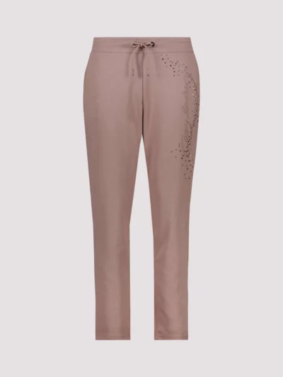 Monari joggingbukser med rhinsten - taupe