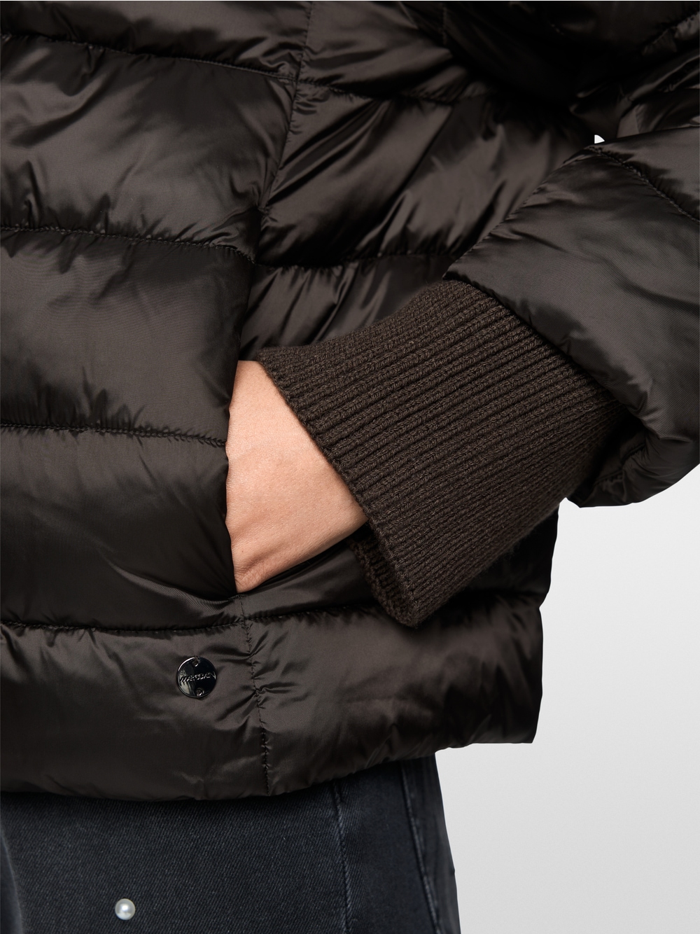 Marc Cain Additions quiltet jakke - mørkebrun - Billede 6