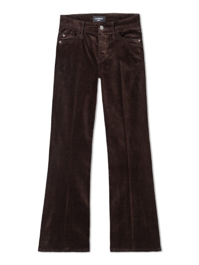 Cambio Paris flared - mørkebrun velour