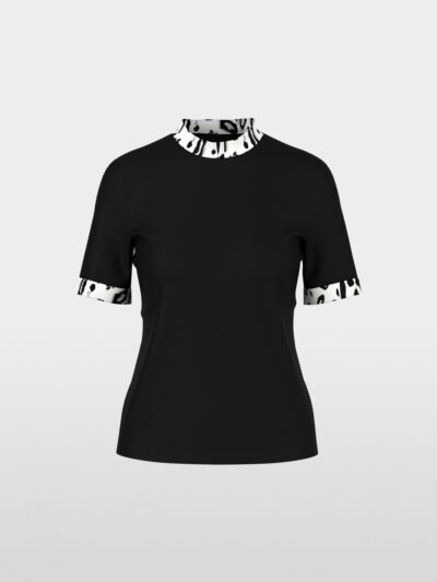Marc Cain Sports t-shirt med leopardmøsnter - sort